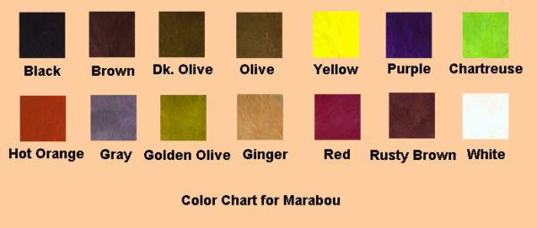 Marabou Color Chart
