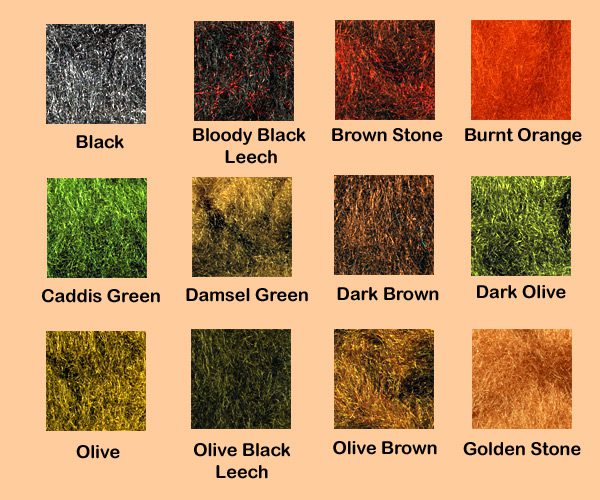 A color chart of different types of grass.