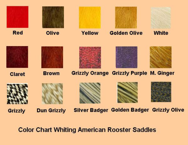 Whiting American Rooster Saddle Colorchart