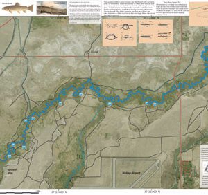 A map of the river with many different locations.