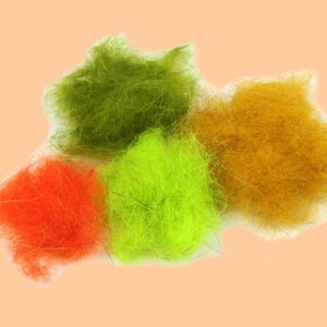 A group of different colored wool in the shape of leaves.