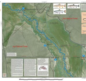 A map of the river with several rivers and trails.