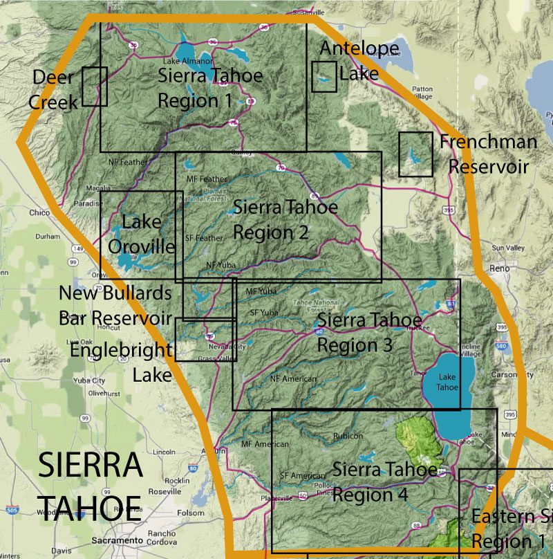  Sierra Tahoe Region 1 fly fishing map