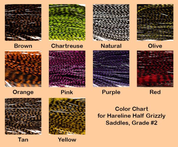Color Chart Half Grizzly Saddle