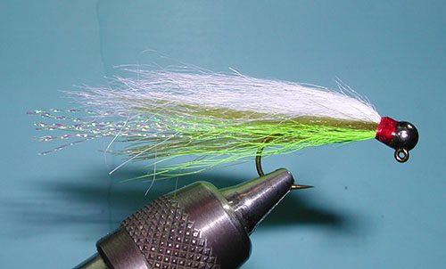 Float N Fly Hair Jig, White/Olive/Chartreuse
